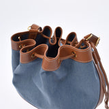 HERMES Hermes Market PM Blue Gold ○ Z engraved (around 1996) Ladies Denim Vola River Shoulder Bag A Rank used Ginzo