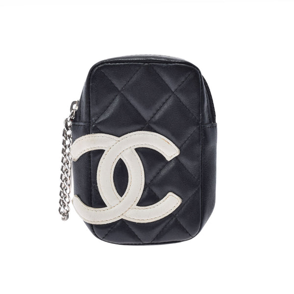 CHANEL Chanel Cambon Line Coco Mark Cocalet Case Black/White Unisex Calf Pouch B Rank used Ginzo