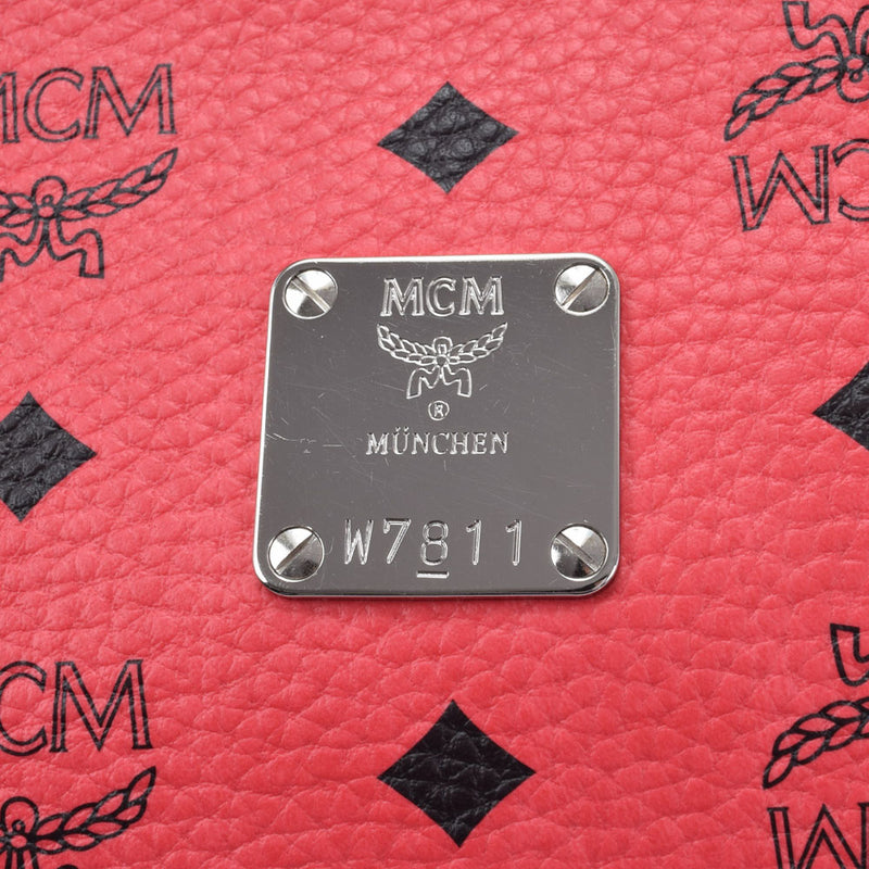 MCM MCM粉红色男女蛋白皮革手提袋A级使用Ginzo