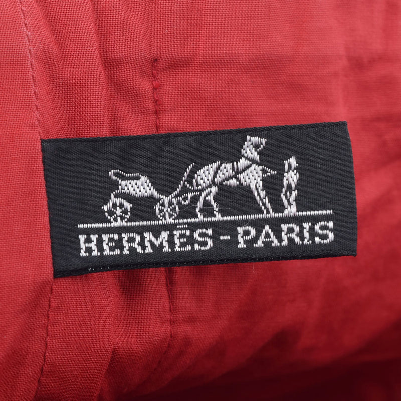 HERMES Hermes Amedaba Tote Bag Red Unisex Cotton 100 % Handbag AB Rank used Ginzo