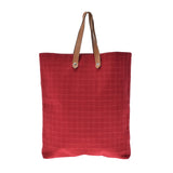 HERMES Hermes Amedaba Tote Bag Red Unisex Cotton 100 % Handbag AB Rank used Ginzo