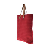 HERMES Hermes Amedaba Tote Bag Red Unisex Cotton 100 % Handbag AB Rank used Ginzo