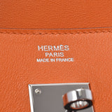 HERMES エルメス バーキン 30 オレンジ パラジウム金具 □L刻印(2008年頃) レディース スイフト ハンドバッグ Aランク 中古 銀蔵