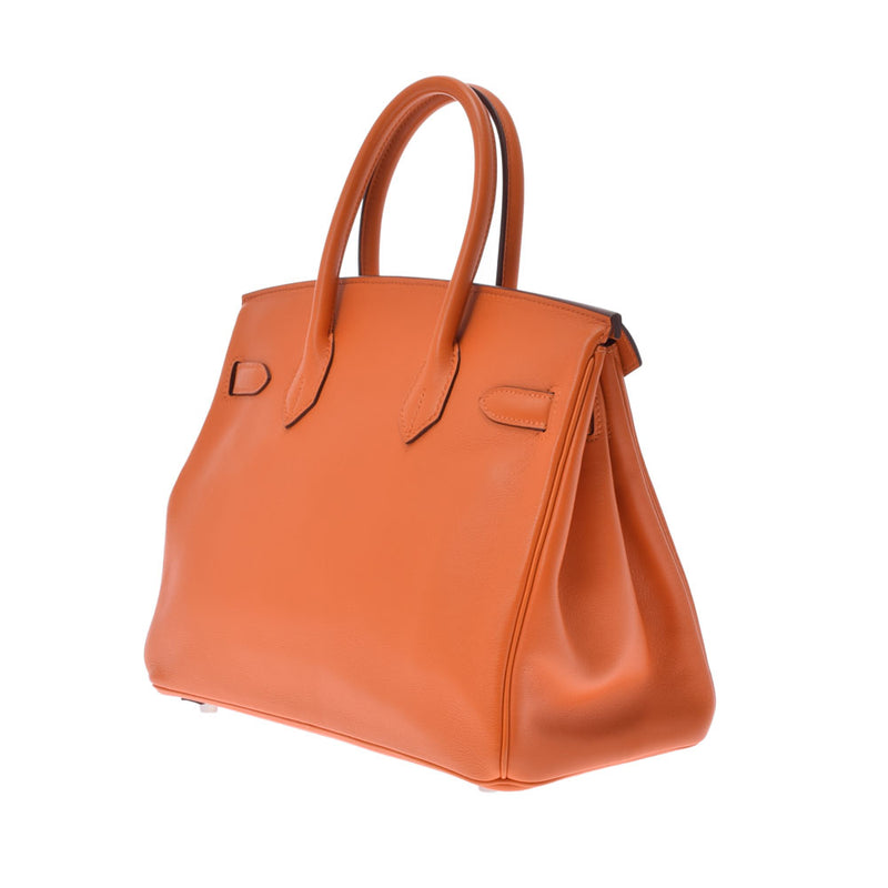 HERMES Hermes Birkin 30 Orange Paladium Bracket □ L engraved (around 2008) Ladies Swift Handbag A Rank used Ginzo