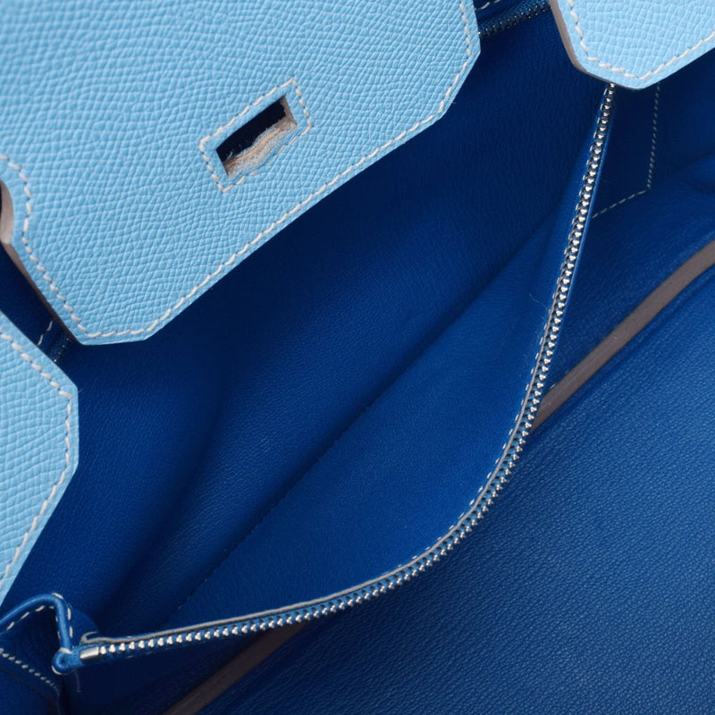 HERMES Hermes Birkin 30 Candy Selest/Mikonos (Blue) Paladium bracket □ O engraved (around 2011) Ladies Vo Epson Handbag AB Rank Used Ginzo