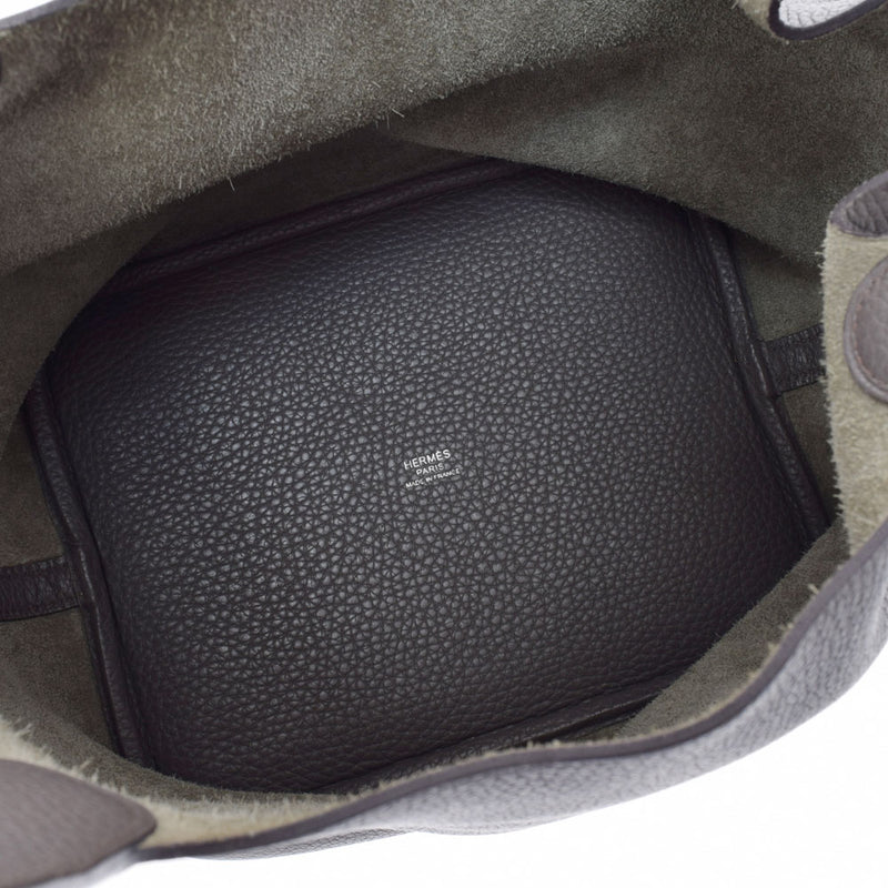 爱马仕爱马仕picotan锁MM Ethane Palladium Metal Fittings X雕刻（2011年）女士Toryon Lemance手提包A级使用Ginzo