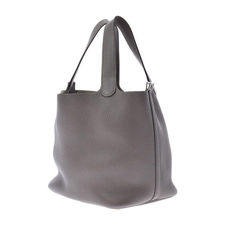 爱马仕爱马仕picotan锁MM Ethane Palladium Metal Fittings X雕刻（2011年）女士Toryon Lemance手提包A级使用Ginzo