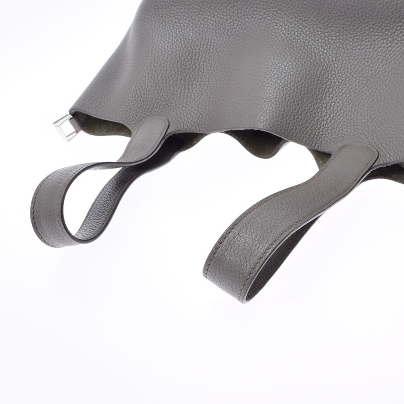 爱马仕爱马仕picotan锁MM Ethane Palladium Metal Fittings X雕刻（2011年）女士Toryon Lemance手提包A级使用Ginzo