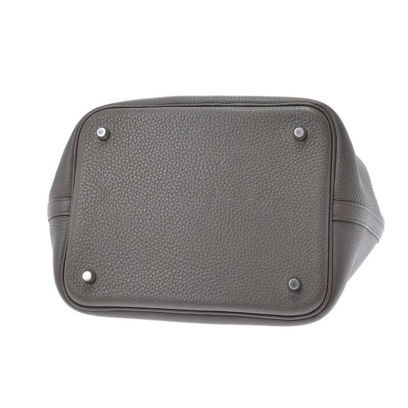 爱马仕爱马仕picotan锁MM Ethane Palladium Metal Fittings X雕刻（2011年）女士Toryon Lemance手提包A级使用Ginzo