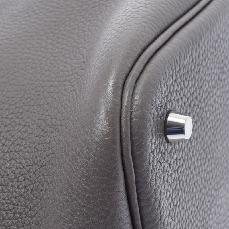 爱马仕爱马仕picotan锁MM Ethane Palladium Metal Fittings X雕刻（2011年）女士Toryon Lemance手提包A级使用Ginzo