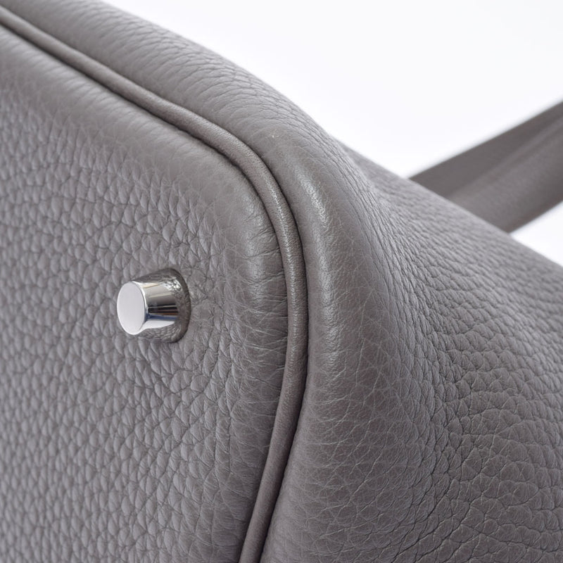 爱马仕爱马仕picotan锁MM Ethane Palladium Metal Fittings X雕刻（2011年）女士Toryon Lemance手提包A级使用Ginzo