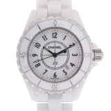 CHANEL Chanel J12 33mm H0968 Boys White Ceramic/SS Watch Quartz White Dial A Rank Used Ginzo