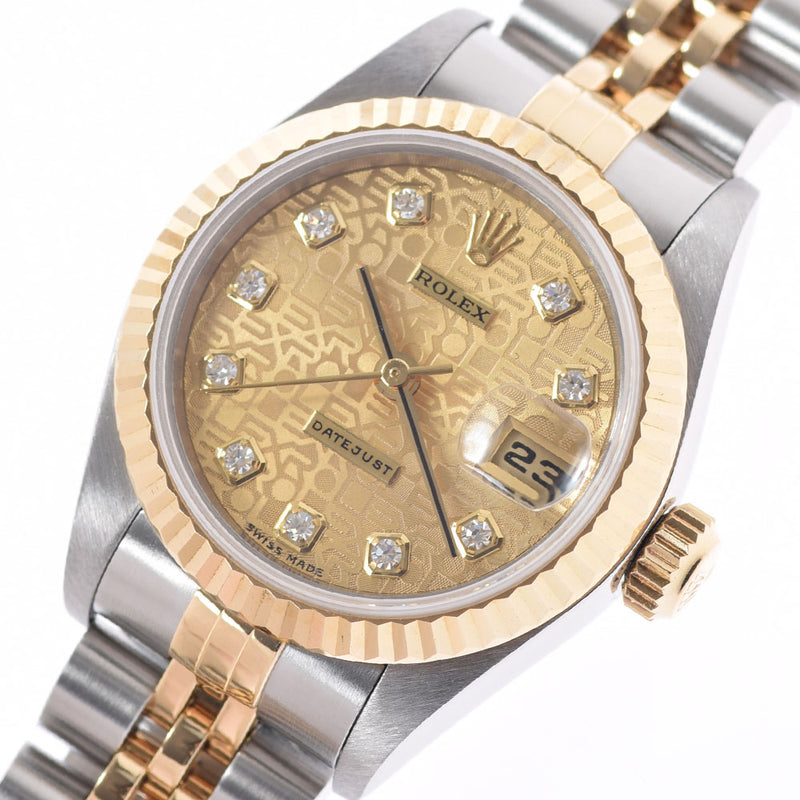 ROLEX Rolex Datejust 10P Diamond 69173G Ladies YG/SS Watch Automatic Wradical Computer Dial A Rank used Ginzo