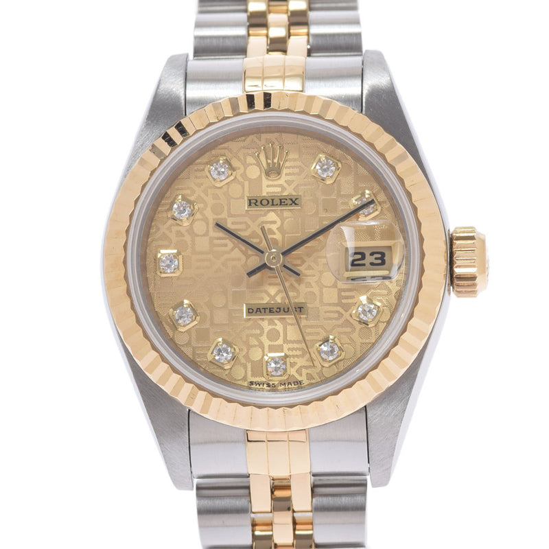 ROLEX Rolex Datejust 10P Diamond 69173G Ladies YG/SS Watch Automatic Wradical Computer Dial A Rank used Ginzo