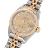 ROLEX Rolex Datejust 10P Diamond 69173G Ladies YG/SS Watch Automatic Champagne Dial A Rank used Ginzo