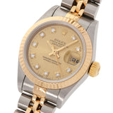 ROLEX Rolex Datejust 10P Diamond 69173G Ladies YG/SS Watch Automatic Champagne Dial A Rank used Ginzo