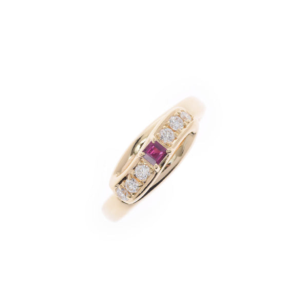 POLA Pola Diamond 0.18ct Ruby 0.11ct 11 Ladies K18YG Ring / Ring A Rank Used Ginzo