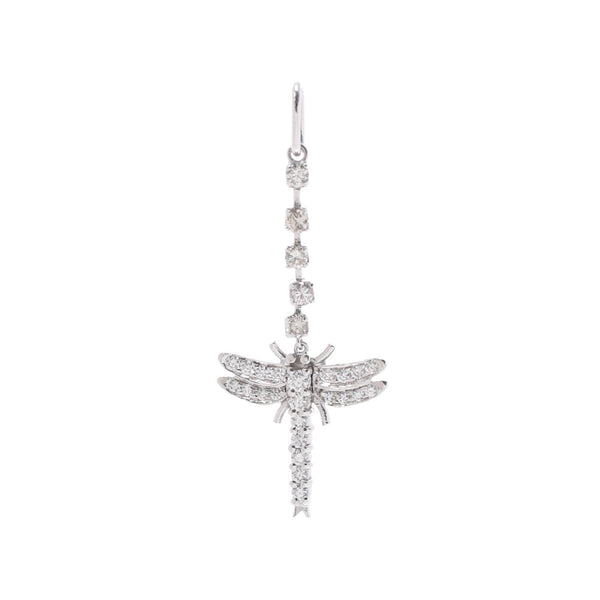 Other dragonfly diamond 0.434ct/0.17ct unisex K18WG Pendant Top A Rank used Ginzo