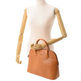 HERMES エルメス ボリード37  チェスナッツ ゴールド金具 □F刻印(2002年頃) レディース  オーストリッチ ハンドバッグ ABランク 中古 銀蔵