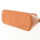 HERMES エルメス ボリード37  チェスナッツ ゴールド金具 □F刻印(2002年頃) レディース  オーストリッチ ハンドバッグ ABランク 中古 銀蔵