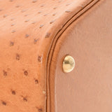 HERMES エルメス ボリード37  チェスナッツ ゴールド金具 □F刻印(2002年頃) レディース  オーストリッチ ハンドバッグ ABランク 中古 銀蔵