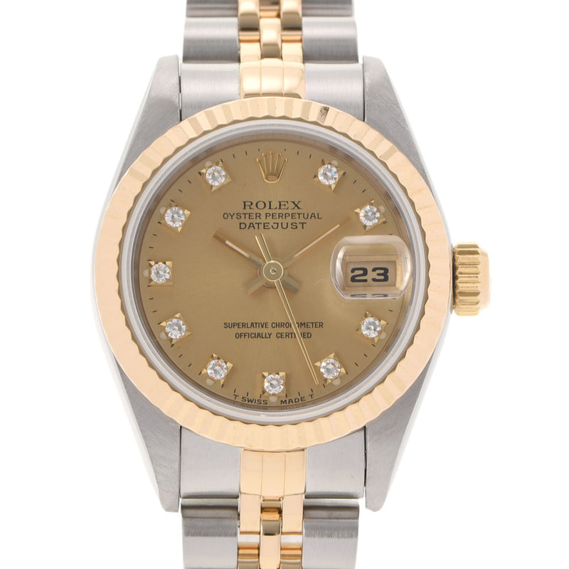 ROLEX Rolex Datejust 10P Diamond 69173G Ladies YG/SS Watch Automatic Champagne Dial A Rank used Ginzo