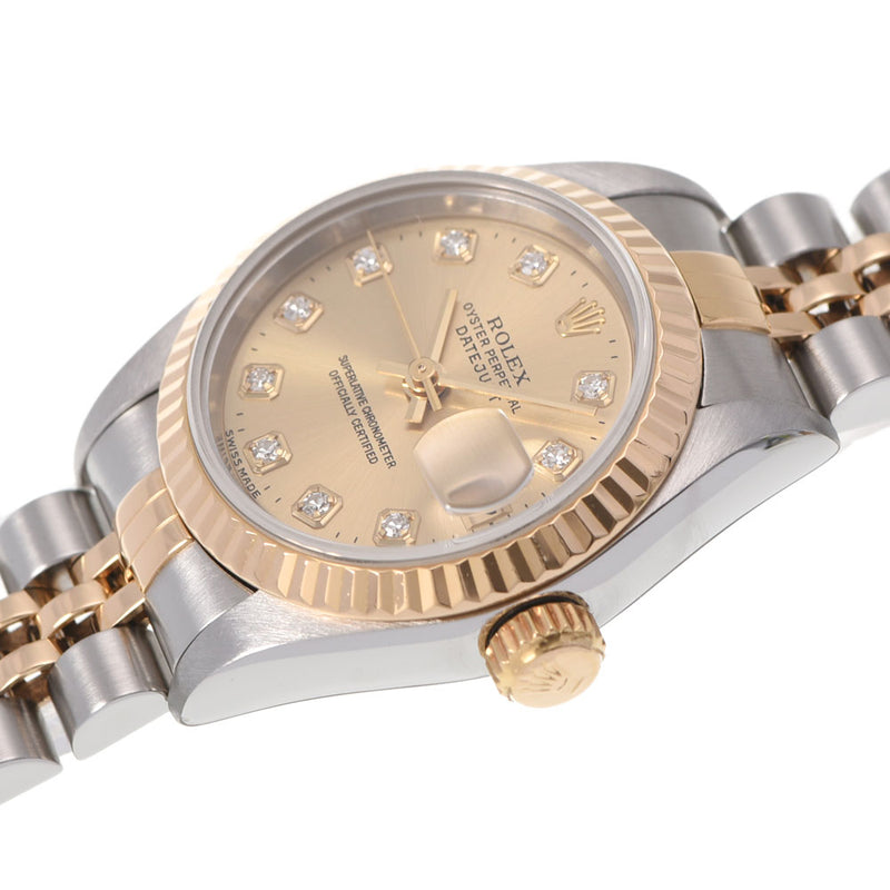 ROLEX Rolex Datejust 10P Diamond 69173G Ladies YG/SS Watch Automatic Champagne Dial A Rank used Ginzo