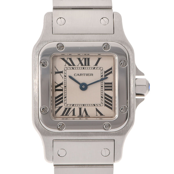 CARTIER カルティエ サントスガルベSM W20056D6 レディース SS 腕時計 自動巻き シルバー系文字盤 Aランク 中古 銀蔵