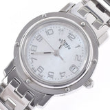 HERMES Hermes Clipper CL4.210 Ladies SS Watch Quartz White Shell Dial AB Rank Used Ginzo