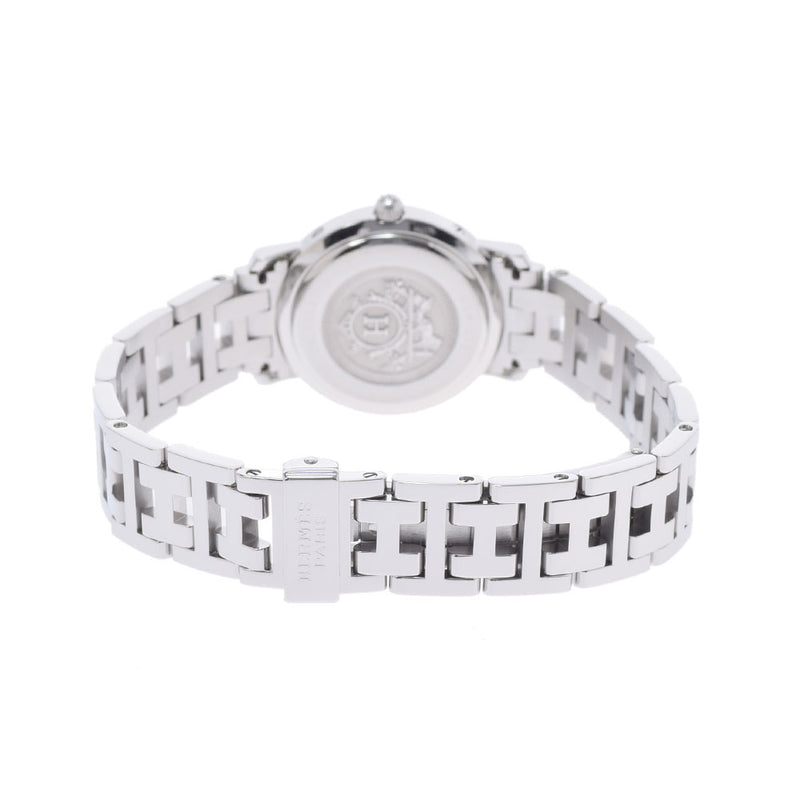 HERMES Hermes Clipper CL4.210 Ladies SS Watch Quartz White Shell Dial AB Rank Used Ginzo