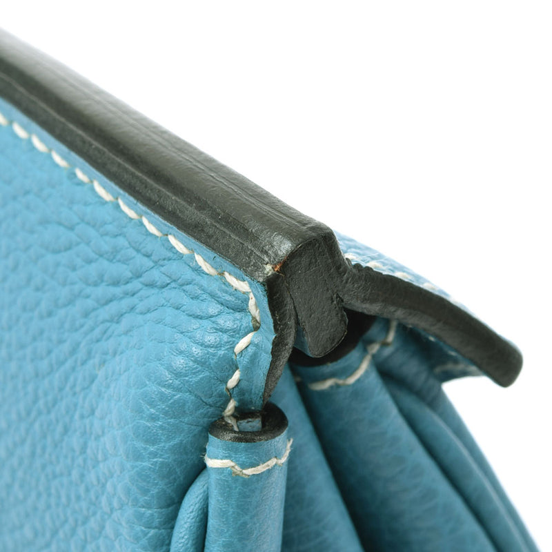 HERMES Hermes Birkin 35 Blue Jean Paladium Bracket □ J engraved (around 2006) Ladies Togo Handbag AB Rank Used Ginzo