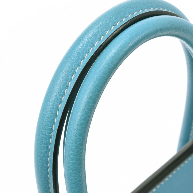 HERMES Hermes Birkin 35 Blue Jean Paladium Bracket □ J engraved (around 2006) Ladies Togo Handbag AB Rank Used Ginzo