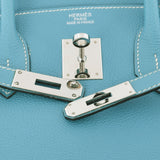 HERMES Hermes Birkin 35 Blue Jean Paladium Bracket □ J engraved (around 2006) Ladies Togo Handbag AB Rank Used Ginzo