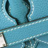 HERMES Hermes Birkin 35 Blue Jean Paladium Bracket □ J engraved (around 2006) Ladies Togo Handbag AB Rank Used Ginzo