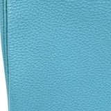 HERMES Hermes Birkin 35 Blue Jean Paladium Bracket □ J engraved (around 2006) Ladies Togo Handbag AB Rank Used Ginzo