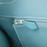 HERMES Hermes Birkin 35 Blue Jean Paladium Bracket □ J engraved (around 2006) Ladies Togo Handbag AB Rank Used Ginzo