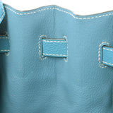 HERMES Hermes Birkin 35 Blue Jean Paladium Bracket □ J engraved (around 2006) Ladies Togo Handbag AB Rank Used Ginzo