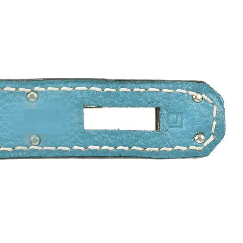 HERMES Hermes Birkin 35 Blue Jean Paladium Bracket □ J engraved (around 2006) Ladies Togo Handbag AB Rank Used Ginzo