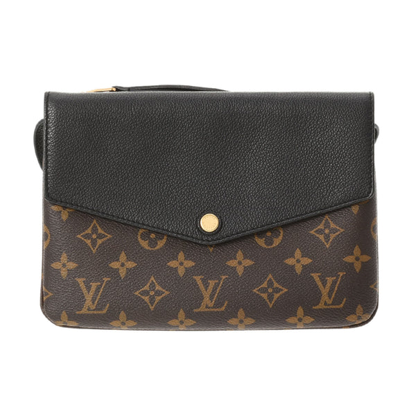 路易威顿路易·维顿（Louis Vuitton）路易威登（Louis Vuitton）会标扭曲黑色M50185女士会标帆布肩袋一个二手Ginzo