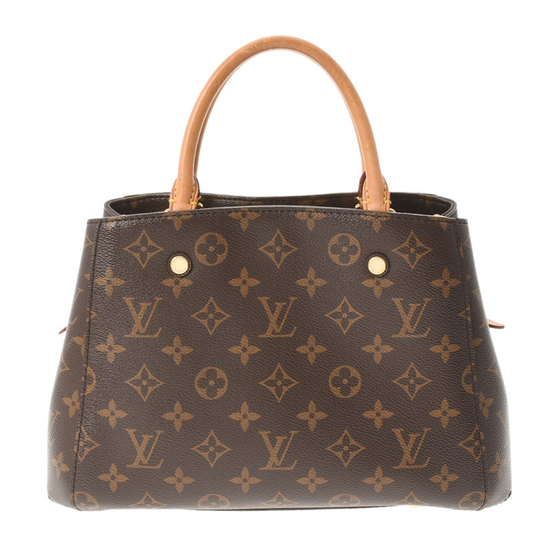 路易威顿路易·维顿（Louis Vuitton）路易威登（Louis Vuitton）会标montenyu bb棕色M41055女士会标帆布2Way Bag Ab AB等级使用Ginzo