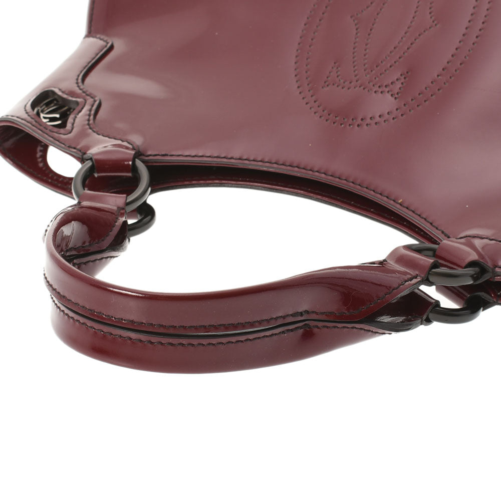 カルティエマルチェロボルドーレディースエナメルハンドバッグ