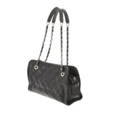 CHANEL シャネル マトラッセ チェーンバッグ 黒 シルバー金具 レディース  ソフトキャビア セミショルダーバッグ ABランク 中古 銀蔵