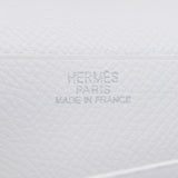 HERMES Hermes Bears France White Paladium Bracket □ K engraved (around 2007) Unisex Vo Epson Long Wallet B Feden Ginzo