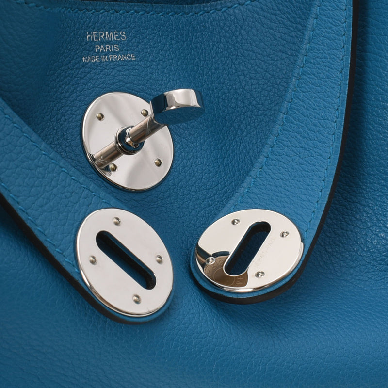 HERMES Hermes Rindy 26 2WAY Bluezanjibar Silver Bracket A engraved (around 2017) Ladies Ever -color Handbag A Rank Used Ginzo