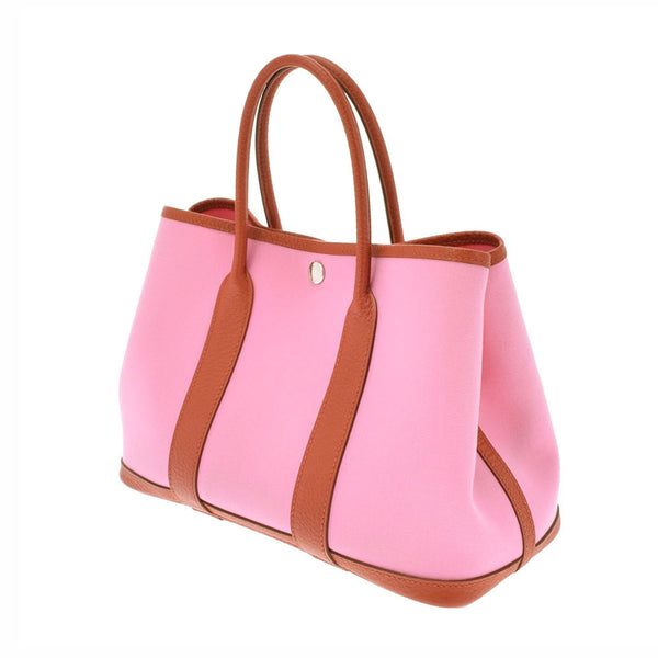 HERMES エルメス ガーデンパーティ TPM ピンク Y刻印(2020年頃) レディース トワルオフィシエ ハンドバッグ Aランク 中古 銀蔵