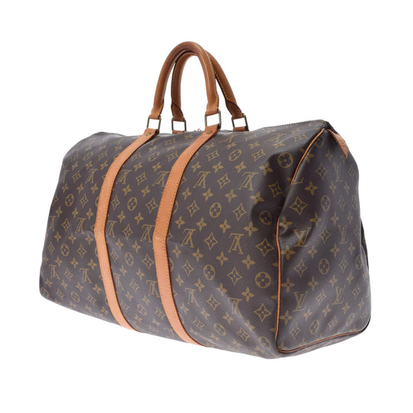 LOUIS VUITTON Louis Vuitton Monogram Keepol Band Riere 50 Brown M41426 Unisex Monograph Boston Bag B Rank used Ginzo