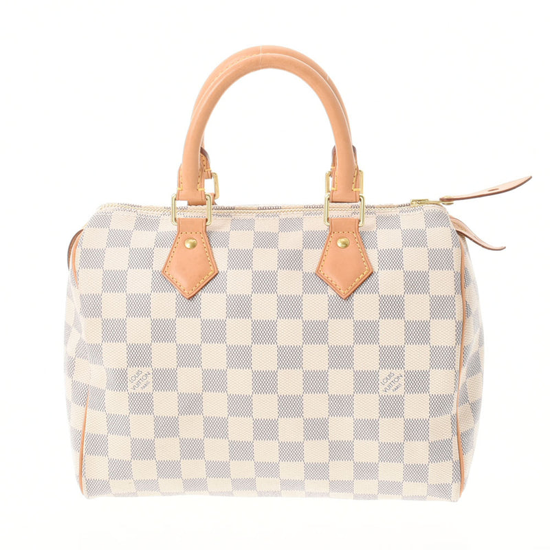 LOUIS VUITTON Louis Vuitton Dami Azur Speedy 25 White M41371 Ladies Dami Air Zulu Canvas Handbag AB Rank Used Ginzo