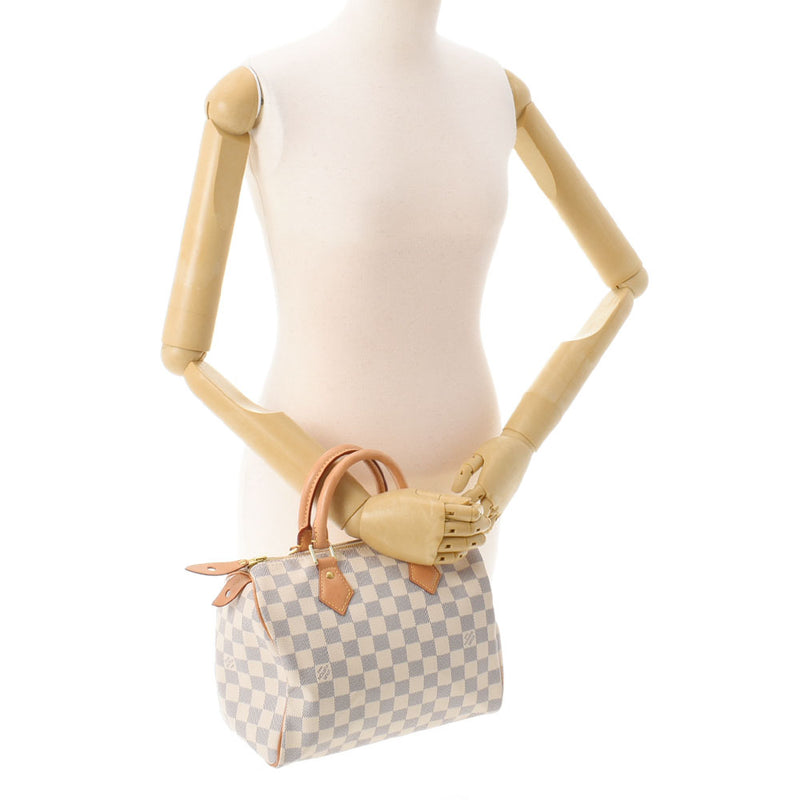 LOUIS VUITTON Louis Vuitton Dami Azur Speedy 25 White M41371 Ladies Dami Air Zulu Canvas Handbag AB Rank Used Ginzo