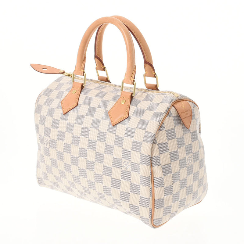 LOUIS VUITTON Louis Vuitton Dami Azur Speedy 25 White M41371 Ladies Dami Air Zulu Canvas Handbag AB Rank Used Ginzo