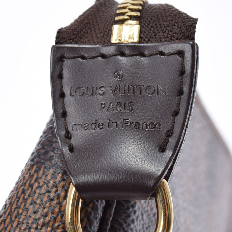 路易·威登（Louis Vuitton）路易·威登（Louis Vuitton）达米尔（Damier）迷你T＆B棕色N58011女士Dami Cambus附件袋AB级使用Ginzo